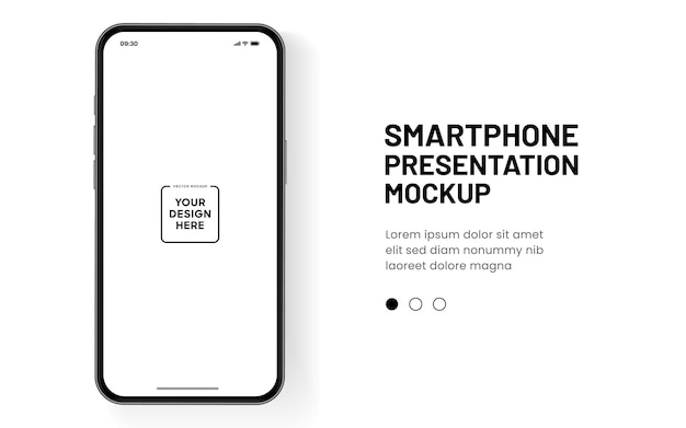 Mockup de teléfono inteligente de alta calidad en 3D con diferentes ángulos y fondo aislado para mostrar la aplicación móvil
