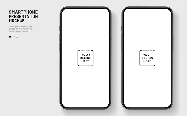 Mockup de teléfono inteligente de alta calidad en 3D con diferentes ángulos y fondo aislado para mostrar la aplicación móvil
