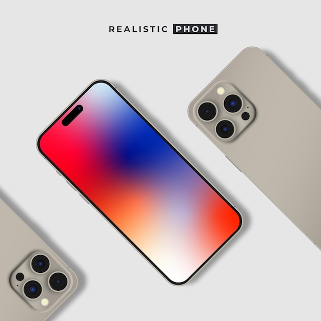 Vector mockup de teléfono realista