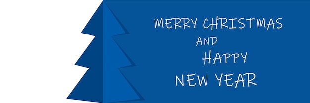 Mockup en tonos de azul clásico para tarjetas de Año Nuevo y Navidad. Árbol de papel con sombra.