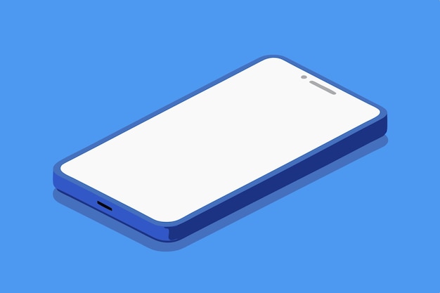 Mockup vectorial 3D de teléfono inteligente con pantalla blanca en blanco Ilustración realista del dispositivo para el diseño