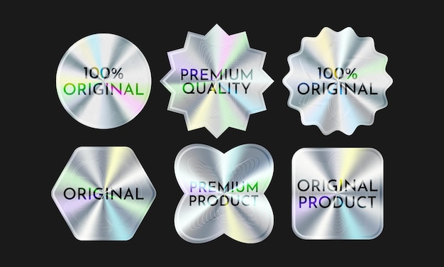 Mockups de pegatinas holográficas Pegatina de aluminio holográfico para la etiqueta de precio