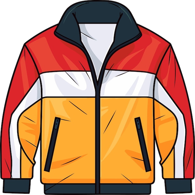 Vector moda años 90 chaqueta deportiva retro ropa de estilo plano de los años 90 ilustración vectorial