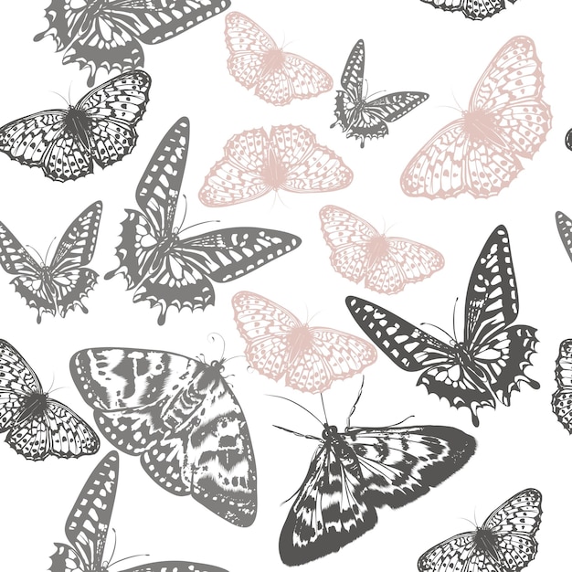 La moda hermosa ilustración vectorial de fondo con mariposas