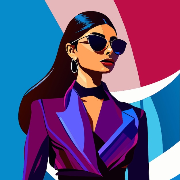 Vector moda moderna cuerpo completo mia khalifa ilustración vectorial