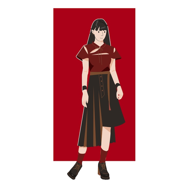 Vector moda mujer de pie emociones