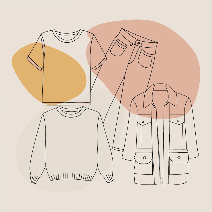 Vector la moda de las prendas de moda