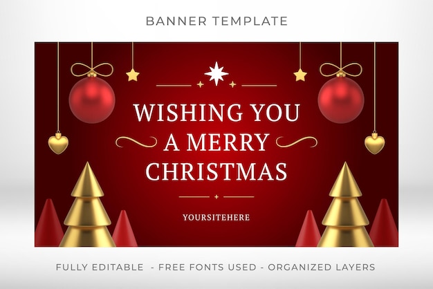 Moda saludo Feliz Navidad felicitaciones web banner plantilla realista 3d icono diseño vector