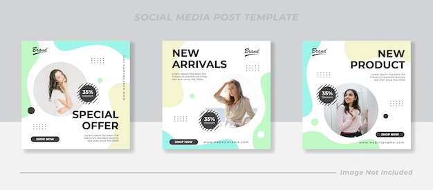 Moda venta de redes sociales post templates