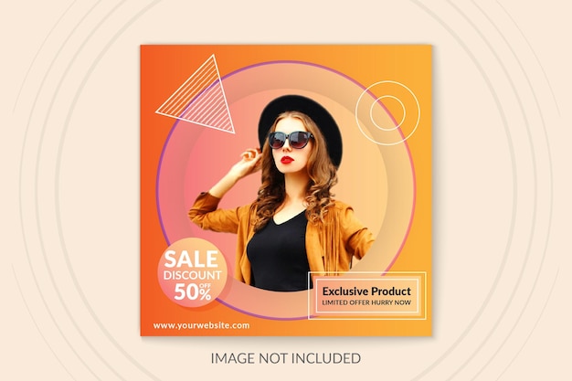 Modalidad de venta de post de Instagram y plantilla de banner de redes sociales