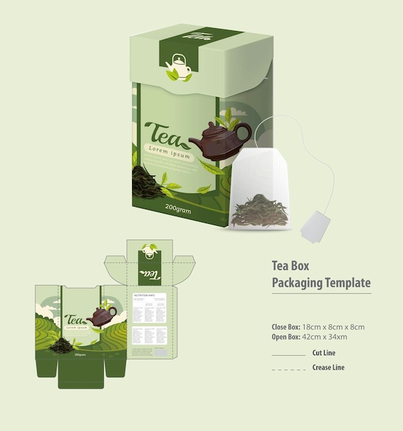Modelo 1 para el embalaje de la caja de té