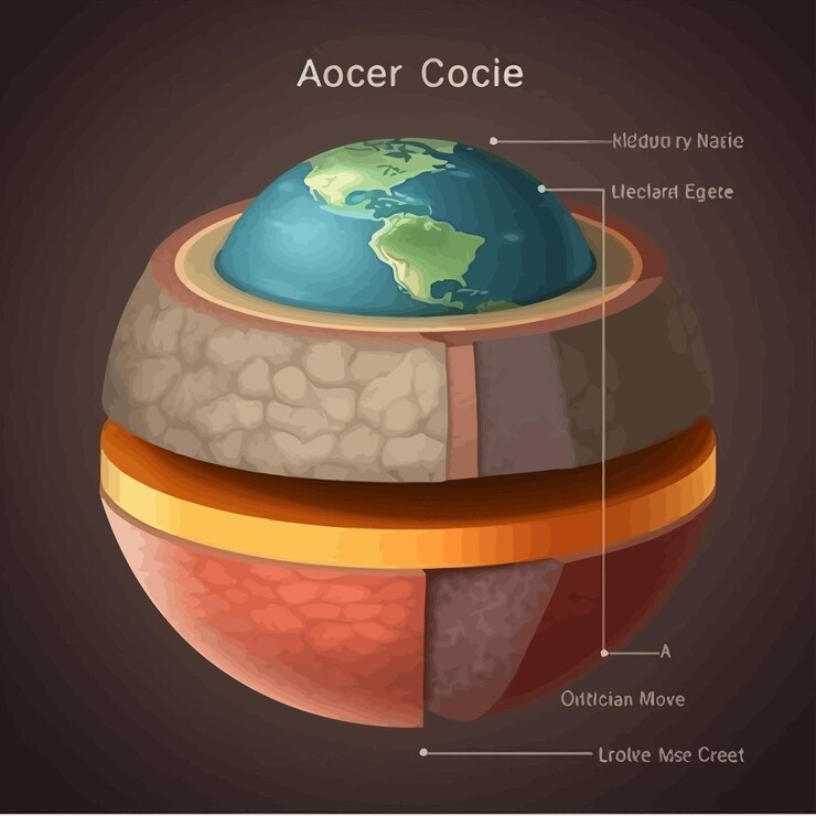 Vector modelo 3d de la capa terrestre