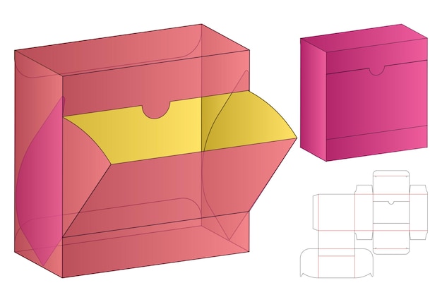 Vector modelo 3d del diseño de la plantilla de corte de la caja de embalaje