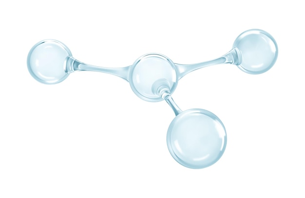 Modelo 3D de molécula o átomo Estructura molecular abstracta 3D aislada en fondo blanco Vector