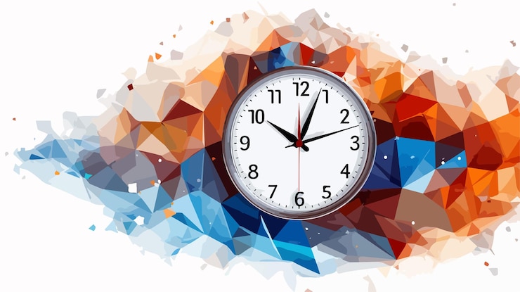 Vector modelo de administrador de tiempo de malla con icono de mosaico triangular