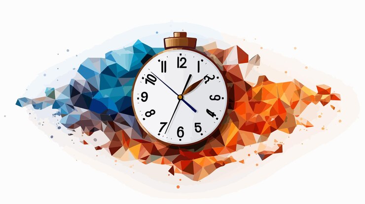 Vector modelo de administrador de tiempo de malla con icono de mosaico triangular