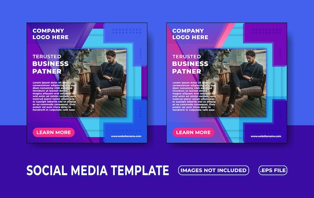 Modelo de agencia de socios comerciales de medios sociales editables premium