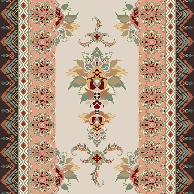 Modelo árabe vintage alfombra de color persa rico adorno para el diseño de telas hecho a mano interior