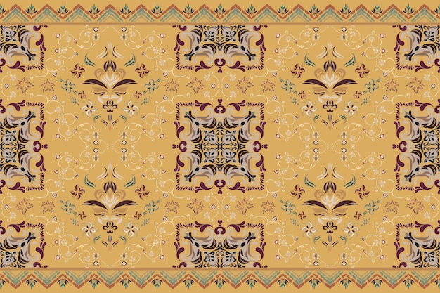 Modelo árabe vintage alfombra de color persa rico adorno para el diseño de telas hecho a mano interior