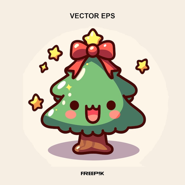 Vector modelo de árbol de navidad lindo 2 eps vectoriales