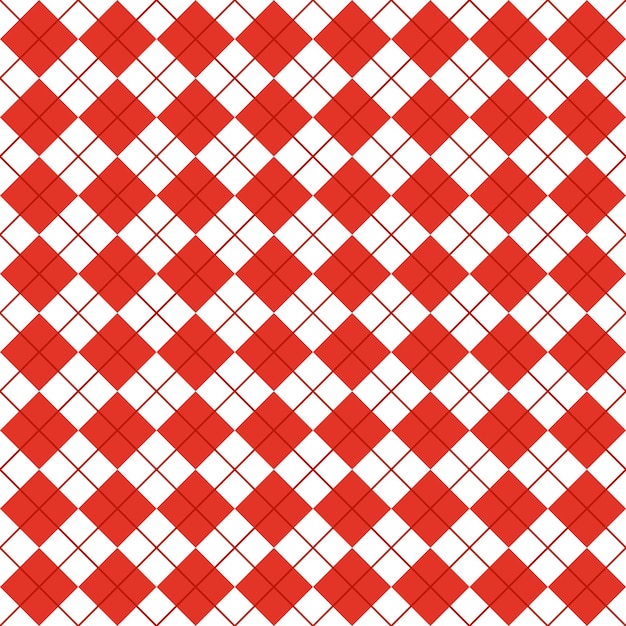 Modelo de argyle sin costuras simple rojo y blanco