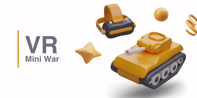 Modelo de arma en estilo realista para el mini juego de guerra de computadora VR 3D del ejército de dibujos animados