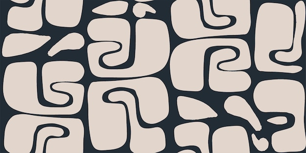 Modelo de arte artístico minimalista de moda Moderno patrón vectorial en blanco y negro para el diseño