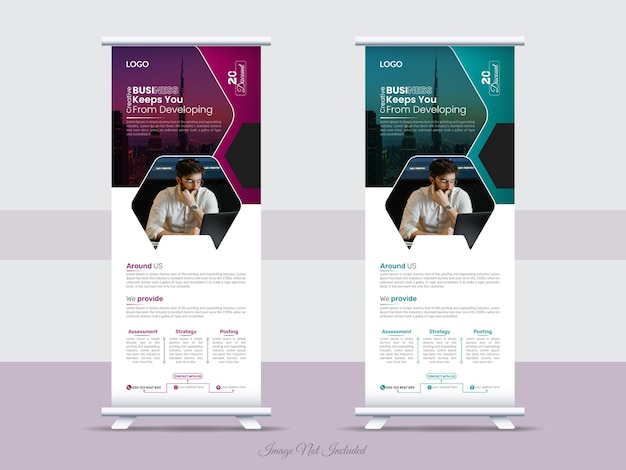 Modelo de banner de diseño de standee para negocios modernos