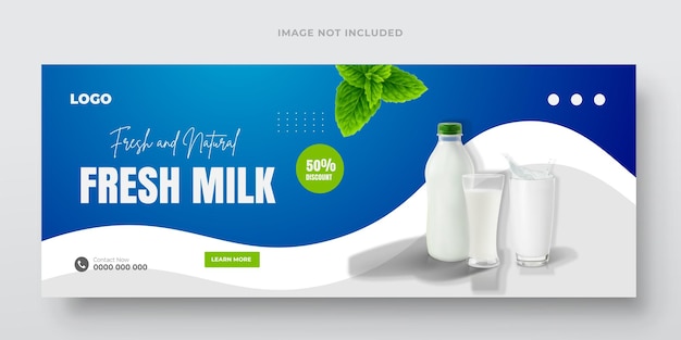 Modelo de banner de folleto publicitario de paquetes de leche y historias de Instagram o Facebook publicación dinámica moderna