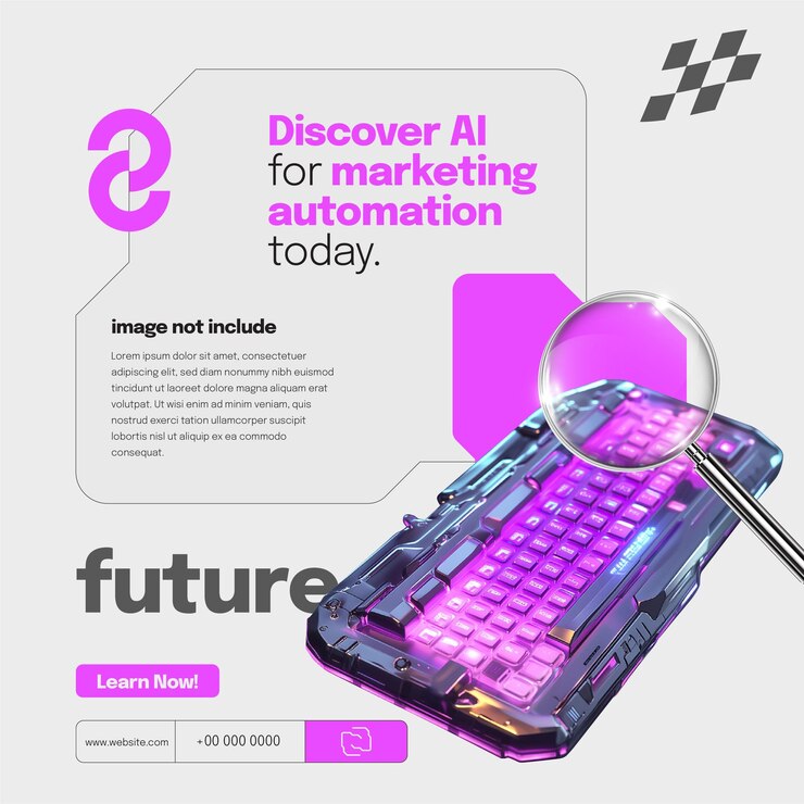 Vector modelo de banner de marketing para el futuro