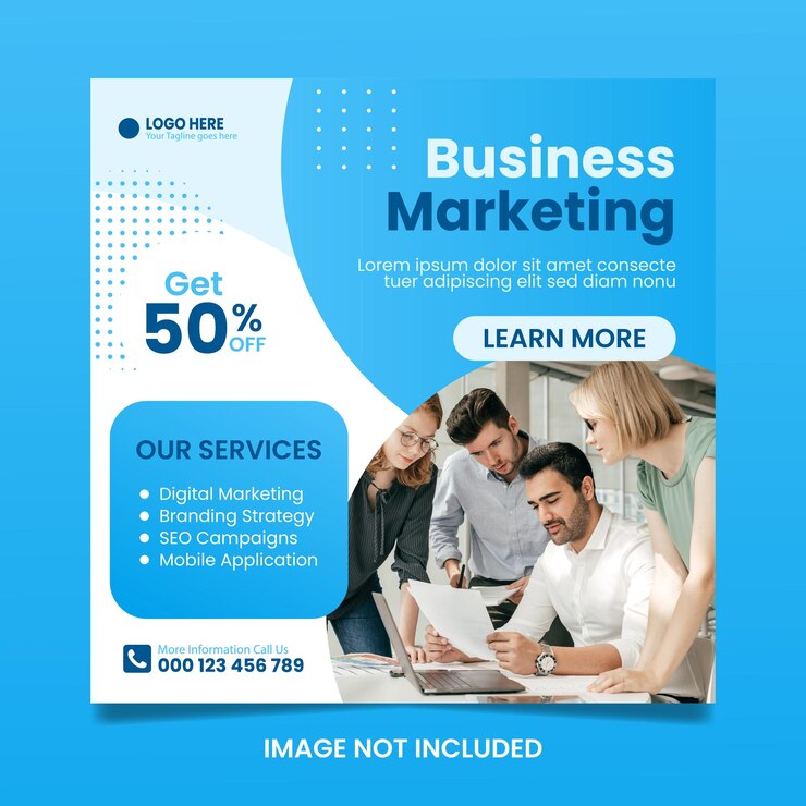 Modelo de banner de marketing de negocios modernos en las redes sociales
