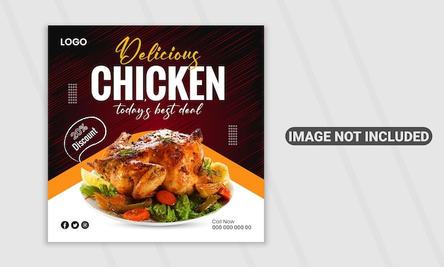 Vector modelo de banner de redes sociales de menú de comida moderna y restaurante