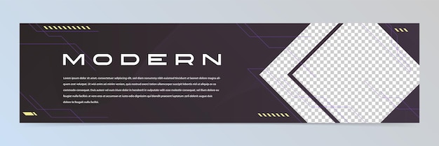 Vector modelo de banner de tecnología abstracta moderna