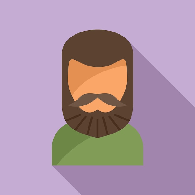 Modelo de barba de barbero icono de vector plano Estilo de sonrisa