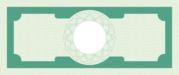Modelo de billete con patrón de guilloche y lugar para la denominación
