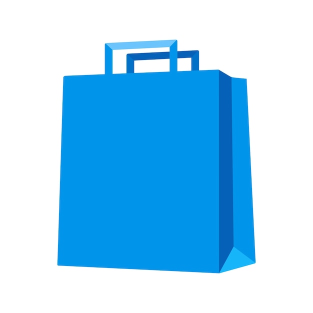 Modelo de bolsa de compras azul Ilustración vectorial