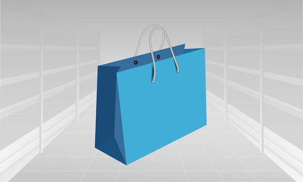 Modelo de bolsa de compras vacía editable