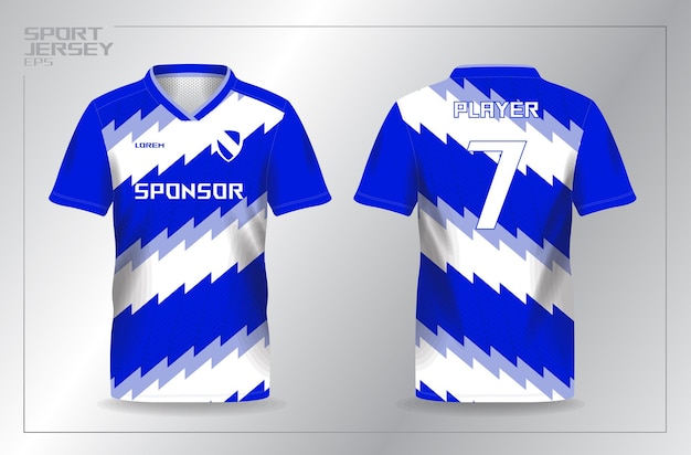 Vector modelo de camiseta deportiva azul para fútbol o fútbol