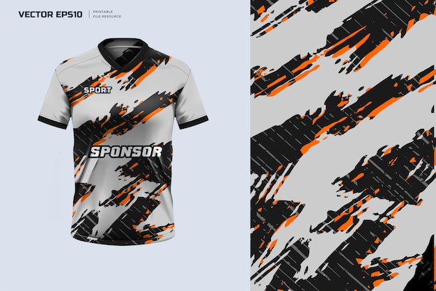 Modelo de camiseta deportiva diseño de plantilla para camiseta de fútbol kit de fútbol diseño de salpicaduras abstractas tela