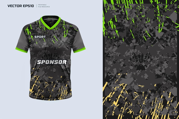 Modelo de camiseta deportiva diseño de plantilla para camiseta de fútbol kit de fútbol diseño de salpicaduras abstractas