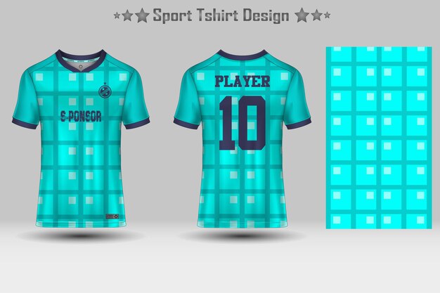 Modelo de camiseta deportiva de fútbol diseño de camisetta de patrón geométrico abstracto