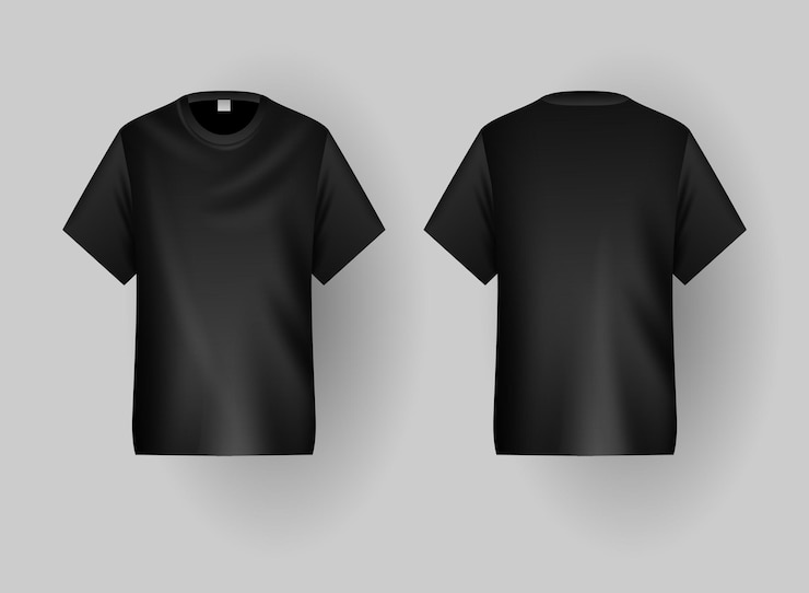 Vector modelo de camiseta negra