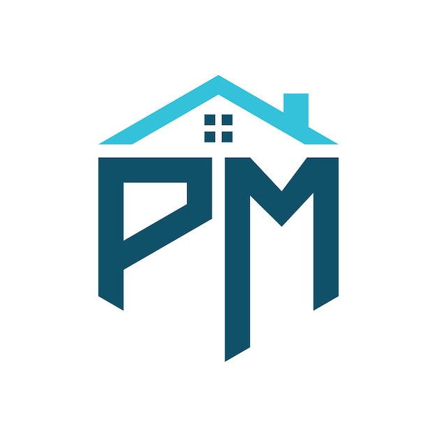 Modelo de carta de diseño de logotipo de PM House Logotipo de PM para construcción de bienes raíces o cualquier negocio relacionado con la casa