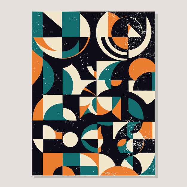 Modelo de cartel moderno de mediados de siglo Template vectorial EPS Imprimible Art Print Archivo