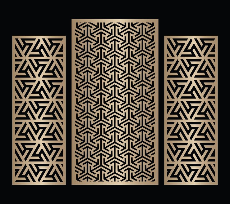 Modelo de cercas de partición con corte por láser vectorial CNC