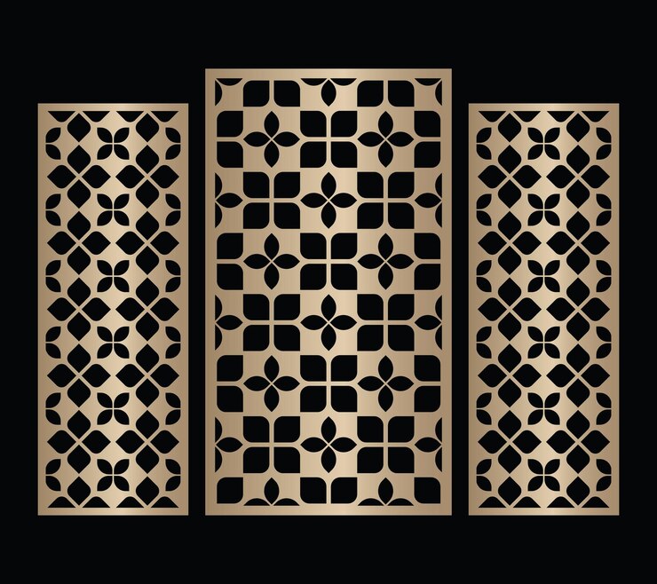 Modelo de cercas de partición con corte por láser vectorial CNC