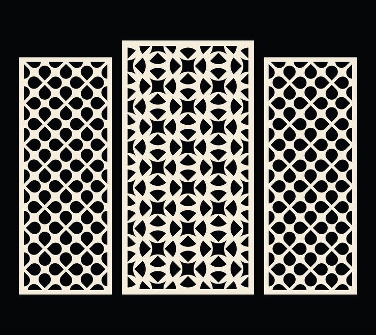 Modelo de cercas de partición con corte por láser vectorial CNC