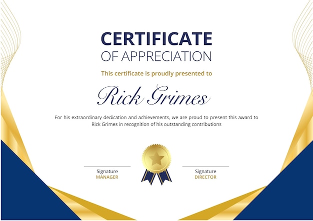 modelo de certificado de apreciación del diseño 3