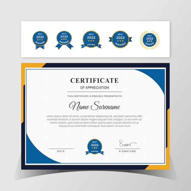 Modelo de certificado de aprecio Modelo de diploma de certificado de premios por logros