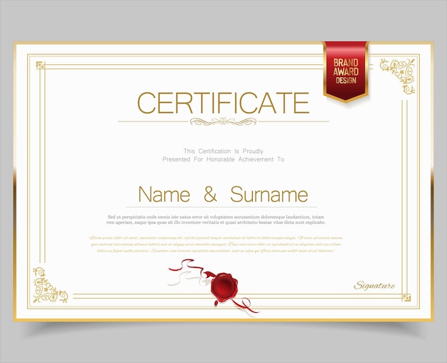 Modelo de certificado elegante para premios y logros